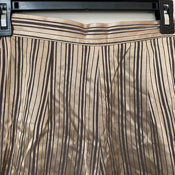 Vintage Judy Knapp California Womens Sz 3 Silky Striped Wrap Skort Bronze Black - Picture 14 of 16